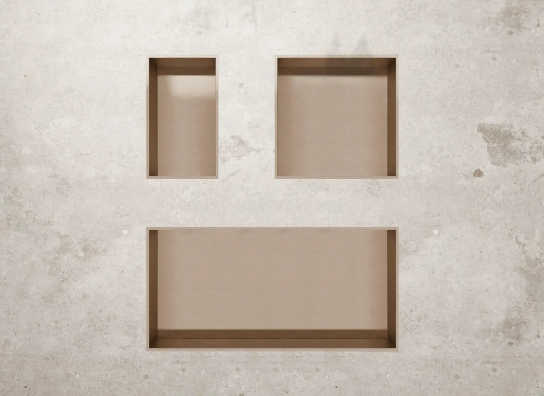 Inbouwnis badkamer douche Koper Geborsteld 30x60x10cm