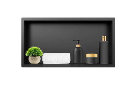 Inbouwnis badkamer douche RVS mat zwart 30x60x10cm
