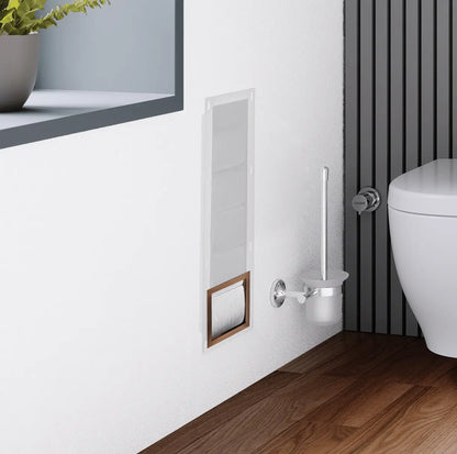 Inzetstuk Geborsteld Koper geschikt voor Inbouw Toilet Reserve Rolhouder