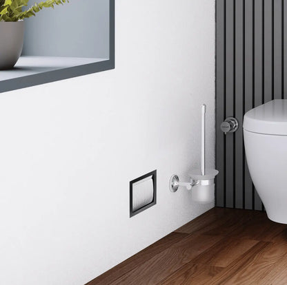 Inzetstuk Mat Zwart geschikt voor Inbouw Toilet Reserve Rolhouder