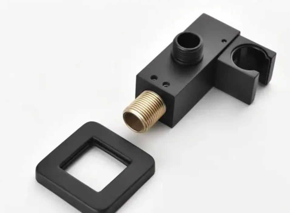 Komplete Handdouche set Messing Ophangbeugel Draaibare Muurkoppeling met LCD temperatuur weergave mat zwart