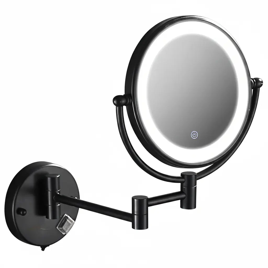 make-up-en-scheerspiegel-sanisupreme-bari-o20cm-led-verlichting-3x-vergroting-mat-zwart-8220160-2