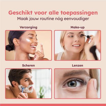 Make-up Spiegel SaniSupreme Bari USB Ø20cm LED Verlichting 10x Vergroting Mat Zwart Sanisupreme