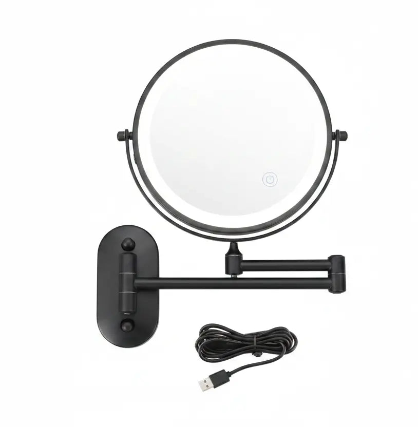 make-up-en-scheerspiegel-sanisupreme-bari-usb-o20cm-led-verlichting-7x-vergroting-mat-zwart-1796864
