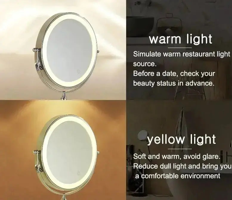 Make - up en Scheerspiegel SaniSupreme Bari USB Ø20cm LED Verlichting 7x Vergroting Mat Zwart