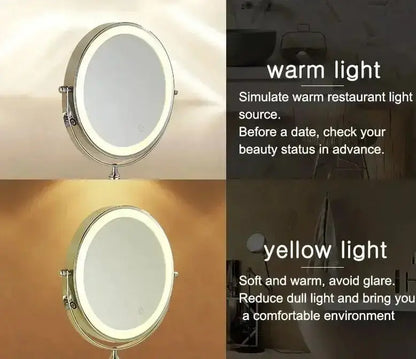 Make - up en Scheerspiegel SaniSupreme Bari USB Ø20cm LED Verlichting 7x Vergroting Mat Zwart