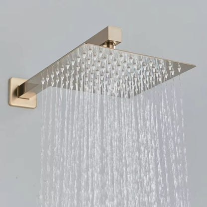 SaniSupreme Shower set Manhattan Premium de Luxe LCD 12 inch rain shower square 2-way Gloss Gold