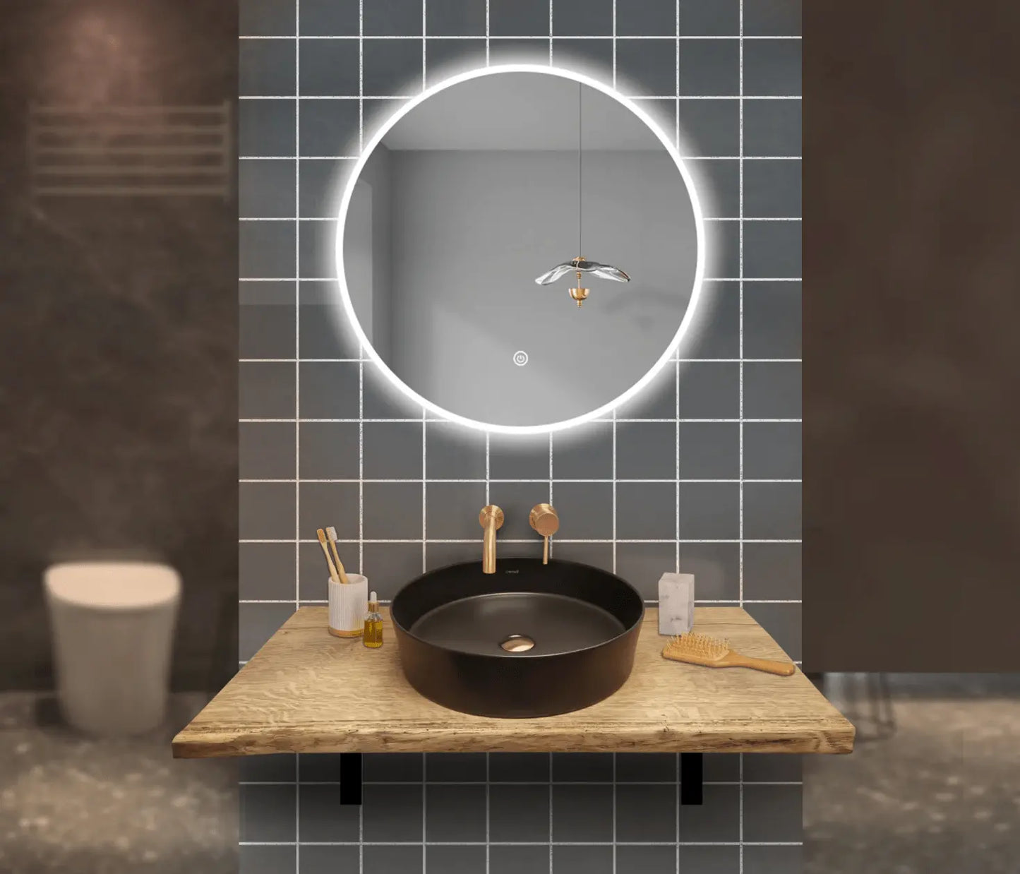 Massief Eiken Wastafelblad Bovenblad voor Waskom 120x45x4cm zonder gaten