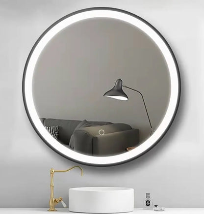 Sanisupreme Badkamerspiegel Mat Zwart Rond 50 cm Sanisupreme