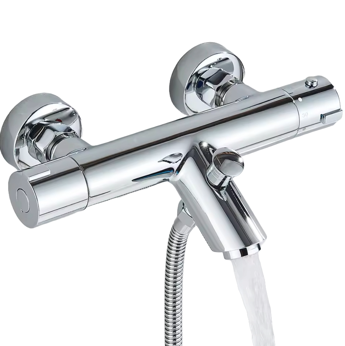 SaniSupreme Peru thermostatische badmengkraan 2-weg chroom glans Sanisupreme