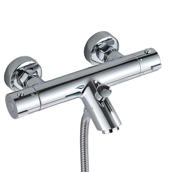 SaniSupreme Peru thermostatische badmengkraan 2-weg chroom glans Sanisupreme