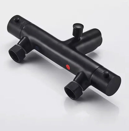 SaniSupreme Peru thermostatische badmengkraan 2-weg mat zwart Sanisupreme