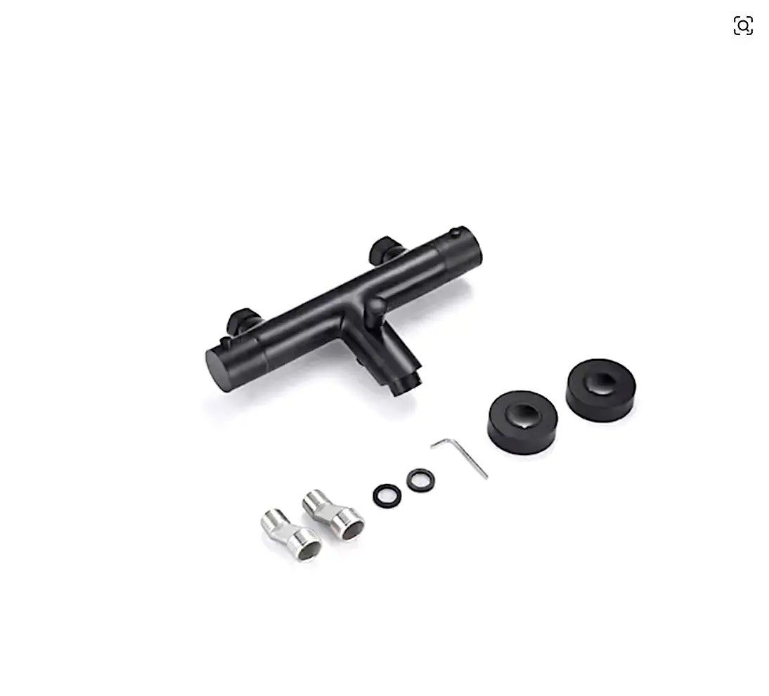 SaniSupreme Peru thermostatische badmengkraan 2-weg mat zwart Sanisupreme