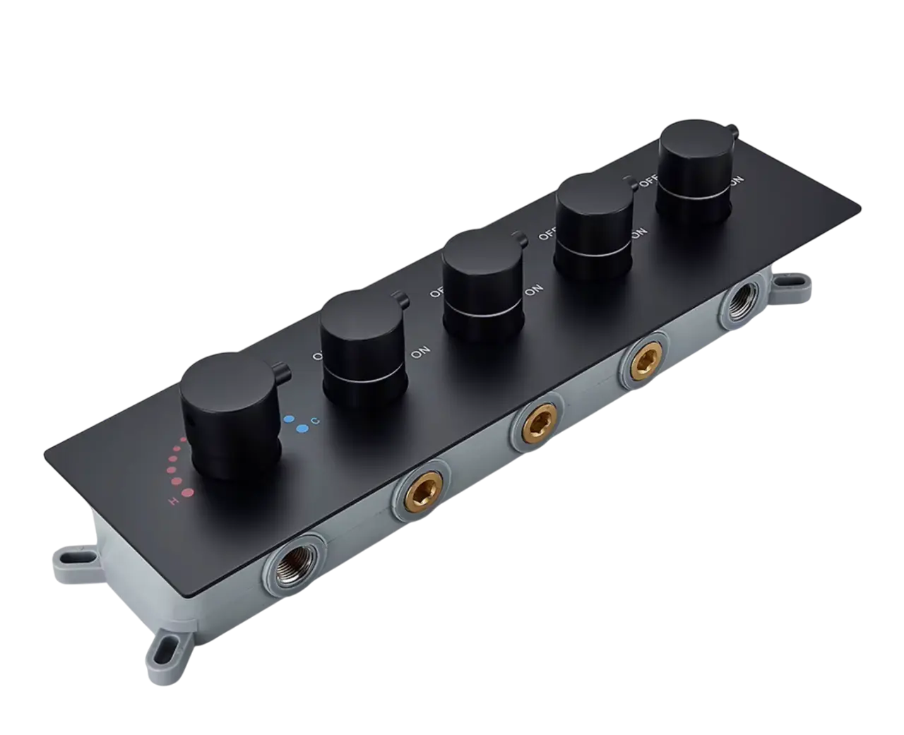 SaniSupreme Manhattan Inbouw Thermostatische  Mengkraan 4-weg los mat zwart Sanisupreme