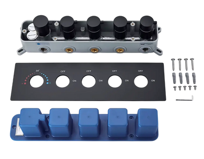 SaniSupreme Manhattan Inbouw Thermostatische  Mengkraan 4-weg los mat zwart Sanisupreme