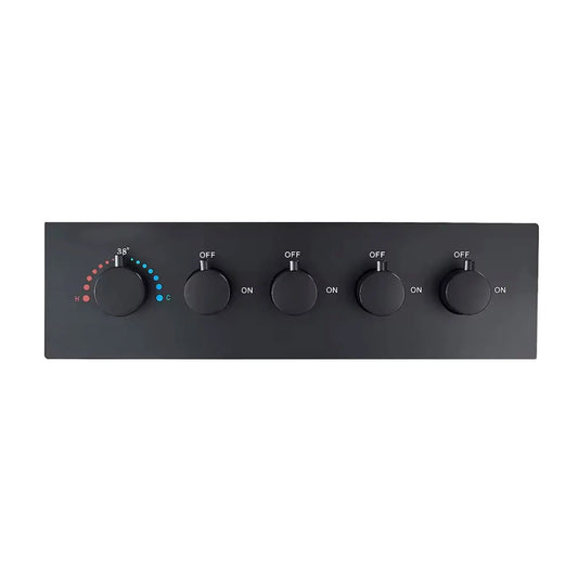 SaniSupreme Manhattan Inbouw Thermostatische  Mengkraan 4-weg los mat zwart Sanisupreme