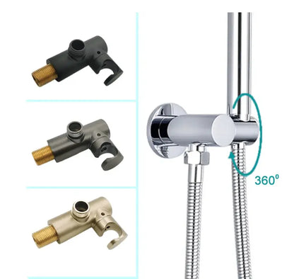 Messing Ophangbeugel Draaibare Muurkoppeling houder voor handdouche Vierkant glans chroom