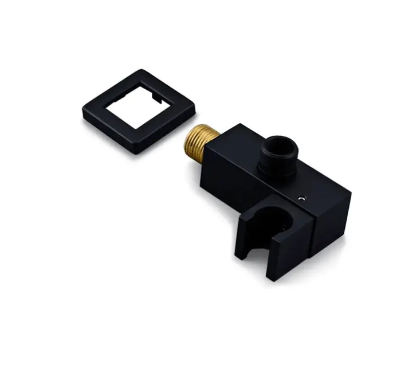 Messing Ophangbeugel Draaibare Muurkoppeling houder voor handdouche Vierkant mat zwart