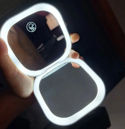 Mini Make - up spiegel SaniSupreme® HighLine met LED Verlichting USB 5x Vergroting Wit