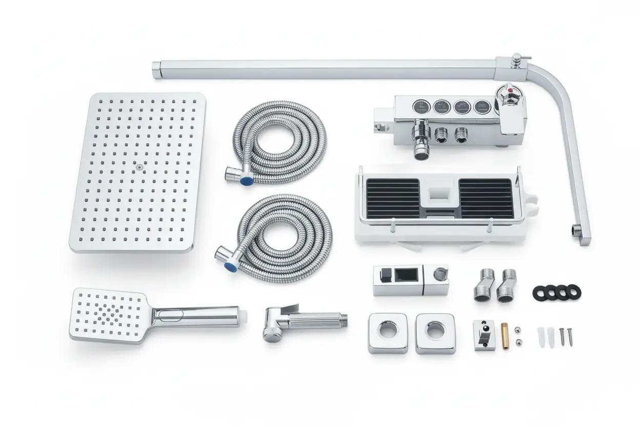 SaniSupreme Missouri Thermostatisch opbouw doucheset 29 cm. chroom glans Sanisupreme