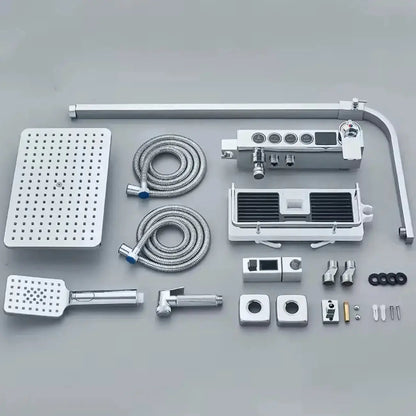 SaniSupreme Missouri LCD Thermostatisch opbouw doucheset 19 x 29 cm. chroom glans vierkant Sanisupreme