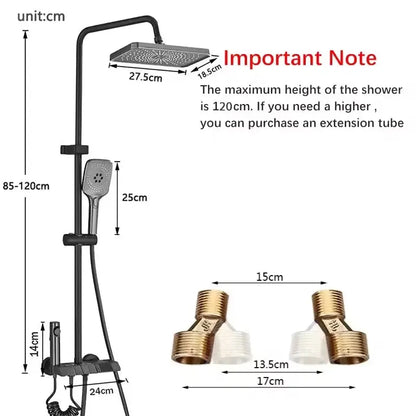 SaniSupreme Montana Premium opbouw baddoucheset 4-weg met baduitloop en bidet regendouche 28x18 cm Gunmetal grijs Sanisupreme