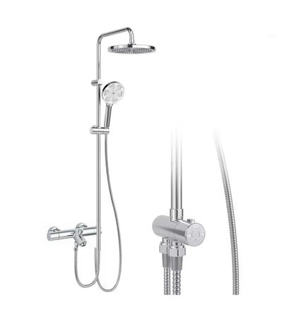 SaniSupreme Malibu opbouw bad doucheset thermostatisch 20 cm. chroom glans rond Sanisupreme