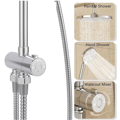 SaniSupreme Malibu opbouw bad doucheset thermostatisch 20 cm. chroom glans rond Sanisupreme