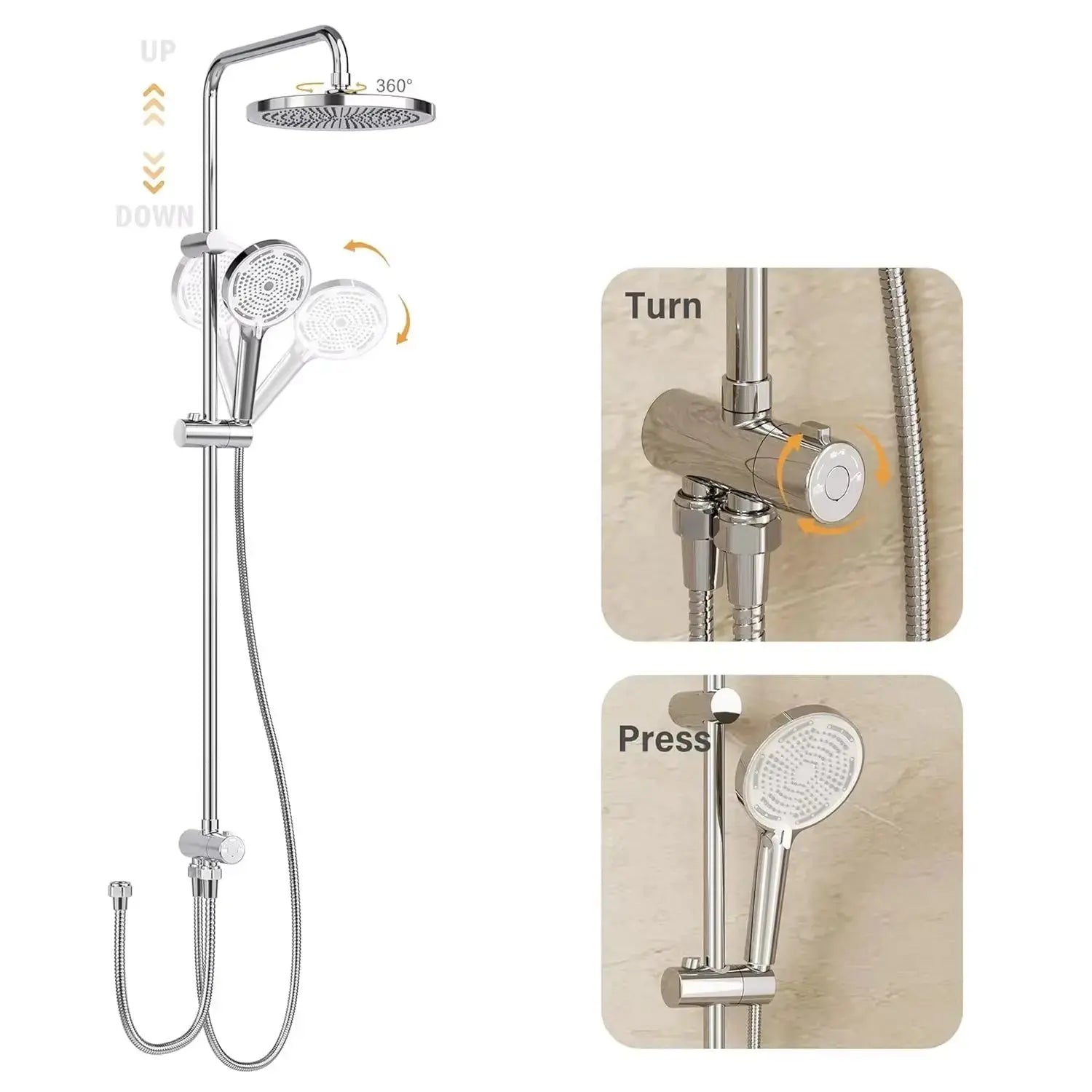 SaniSupreme Malibu opbouw bad bovendeel zonder mengkraan 20 cm. chroom glans rond Sanisupreme
