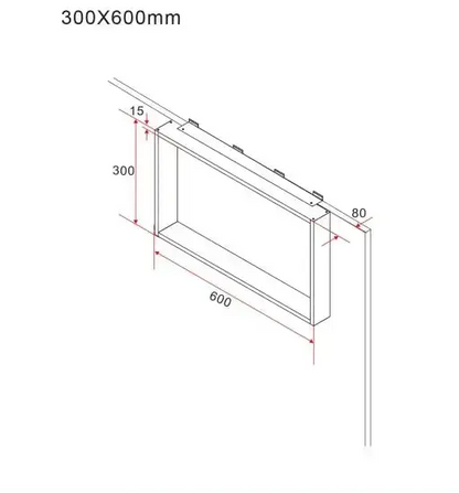 Opbouwnis Shine Mat Zwart 30x60x8cm