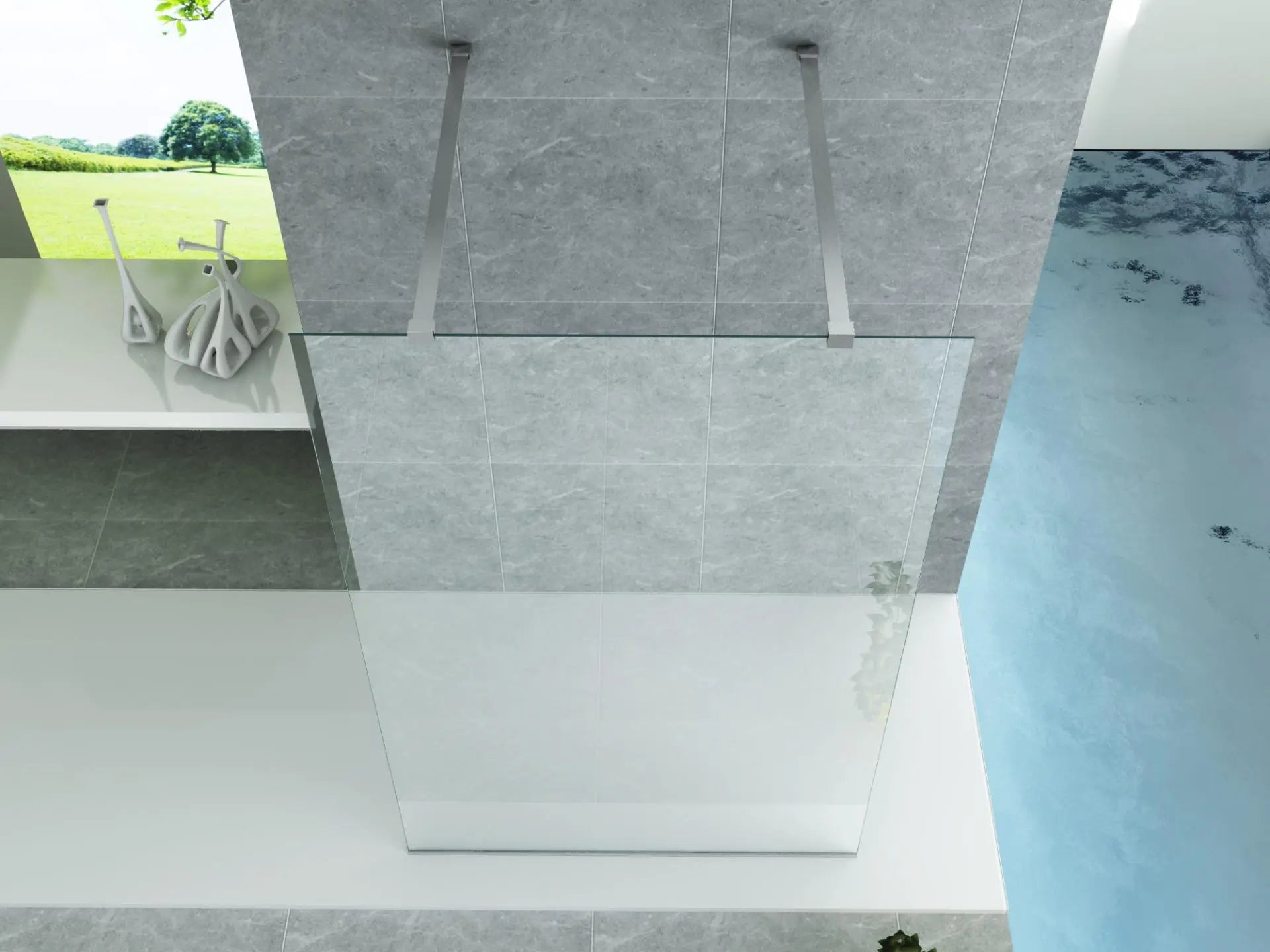 Open Walk - in Douchewand Sanisupreme PremiumLine Series 140X200 CM Veiligheidsglas 8 MM Helder glas Vlak