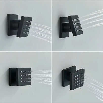 PRIJSKNALLER SaniSupreme Doucheset Manhattan Premium Wellness LCD 50 cm plafond regendouche met inbouw muurjets zwart inbouw