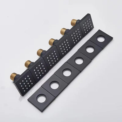 PRIJSKNALLER SaniSupreme Doucheset Manhattan Premium Wellness LCD 50 cm plafond regendouche met inbouw muurjets zwart inbouw