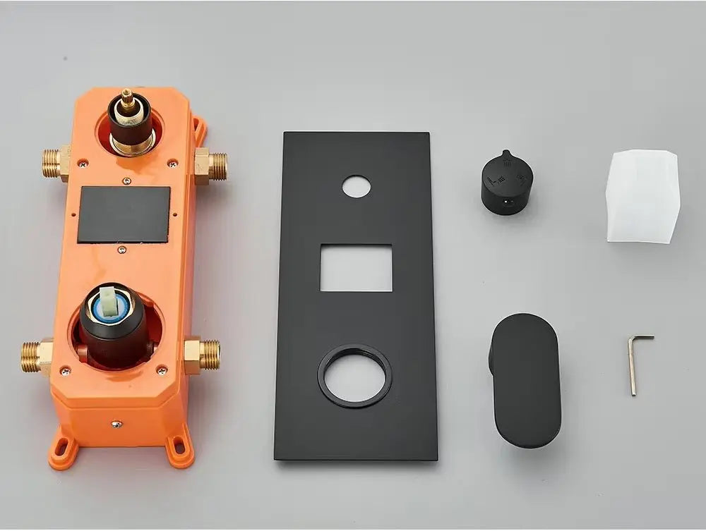 PRIJSKNALLER SaniSupreme Doucheset Manhattan Premium Wellness LCD 50 cm plafond regendouche met inbouw muurjets zwart inbouw