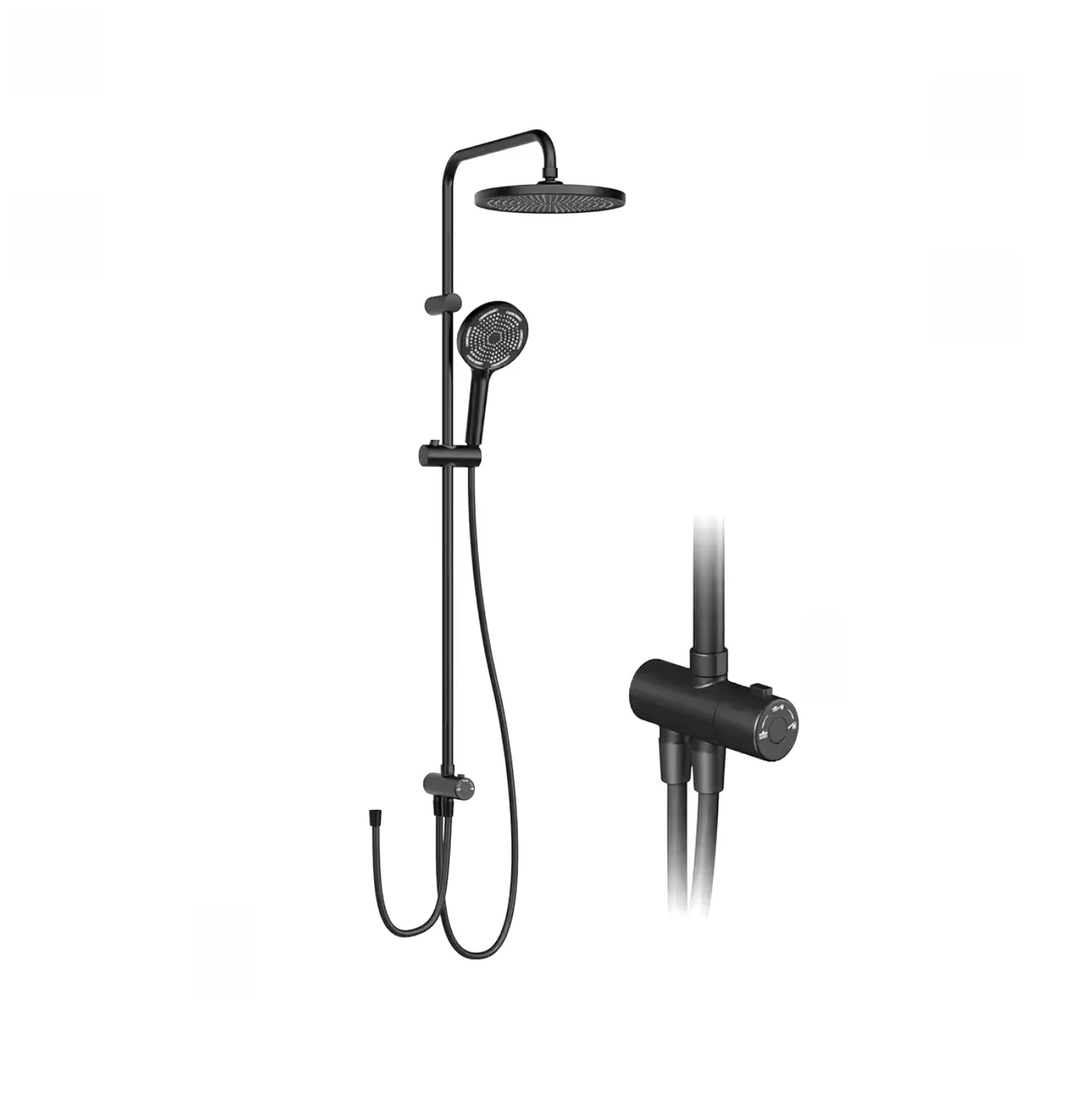 SaniSupreme Malibu opbouw bad bovendeel zonder mengkraan 20 cm. mat zwart rond Sanisupreme