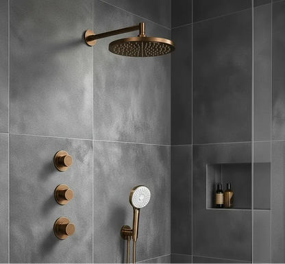 Doucheset SaniSupreme Stria ProRain Bruin Brons Wand Set 2 weg Sanisupreme