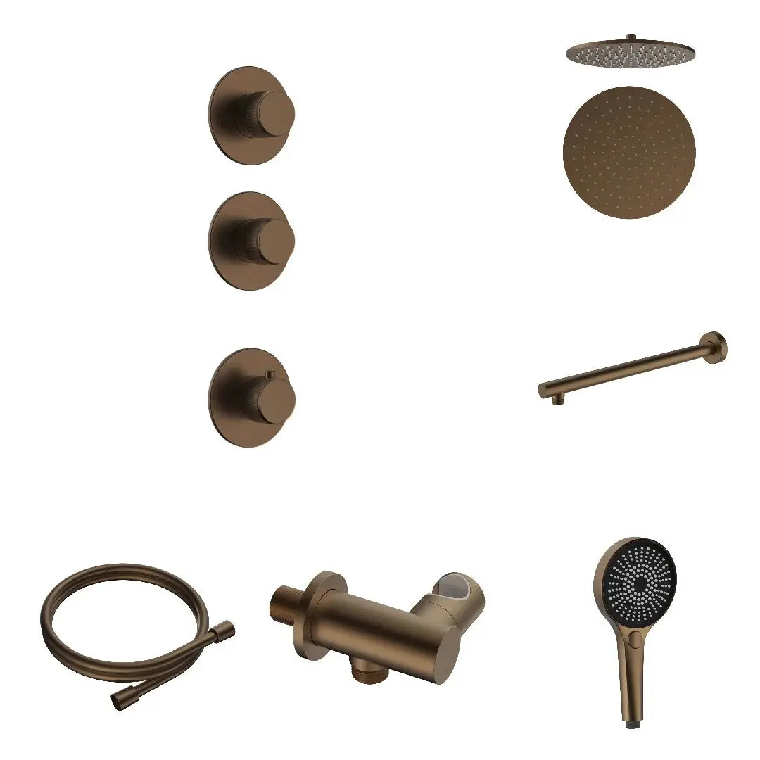 Doucheset SaniSupreme Stria ProRain Bruin Brons Wand Set 2 weg Sanisupreme