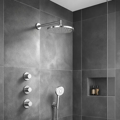 Doucheset SaniSupreme Stria ProRain Geborsteld RVS Wand Set 2 weg Sanisupreme