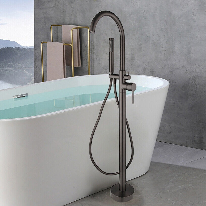 SaniSupreme Bath tap Ancona freestanding model with hand shower brushed copper