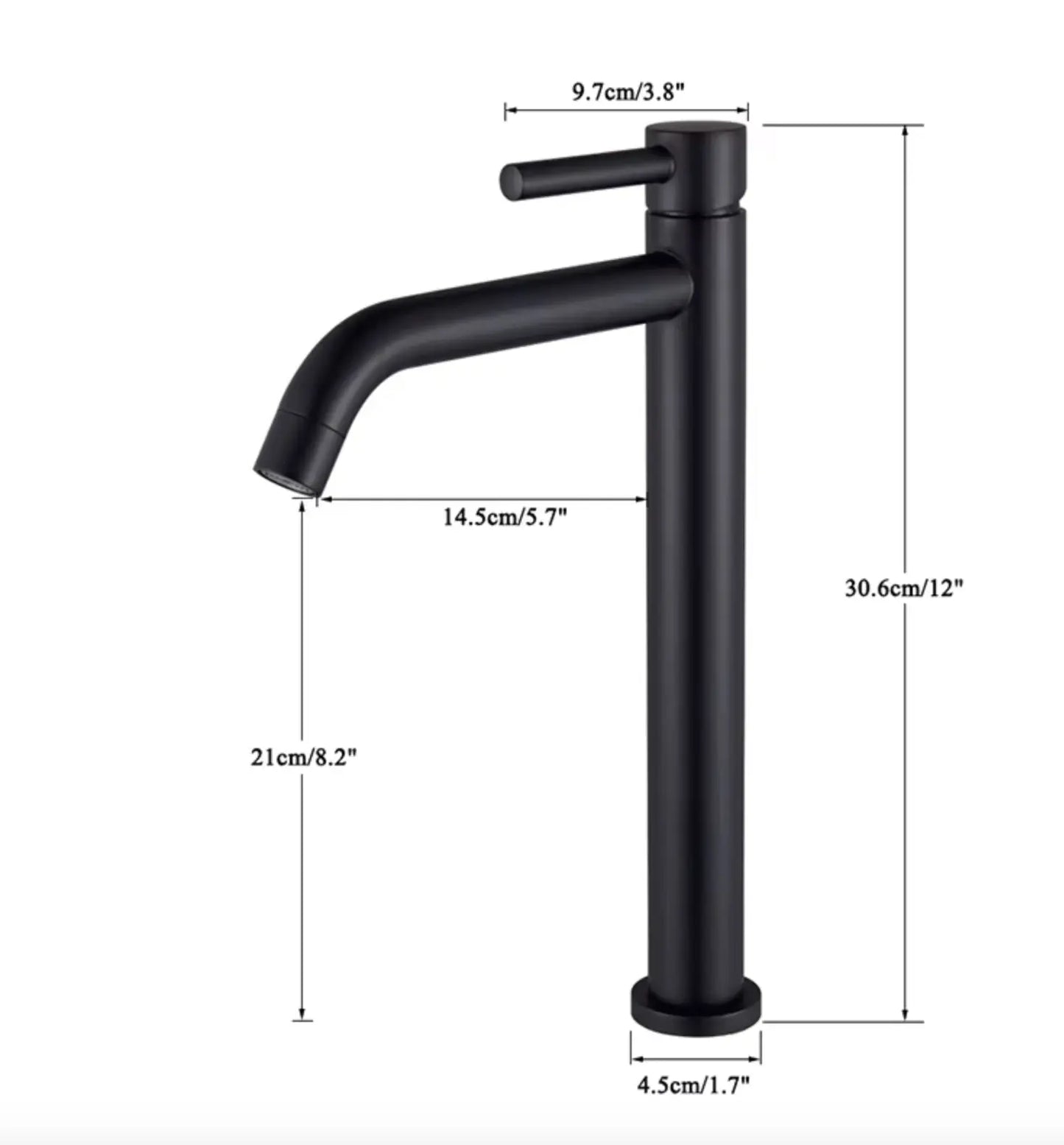 SaniSupreme Allicante wastafel kraan opbouw hoog model gebogen uitloop Goud Brushed