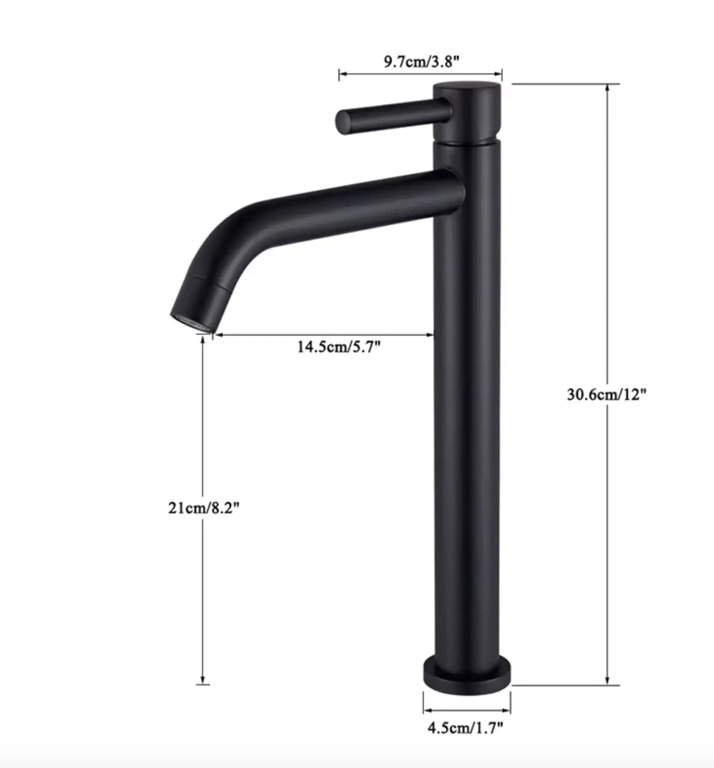 SaniSupreme Allicante wastafel kraan opbouw hoog model gebogen uitloop Goud Brushed