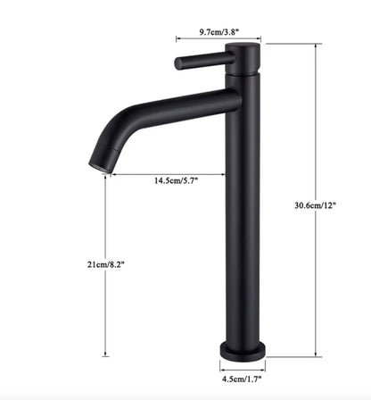 SaniSupreme Allicante wastafel kraan opbouw hoog model gebogen uitloop Goud Brushed