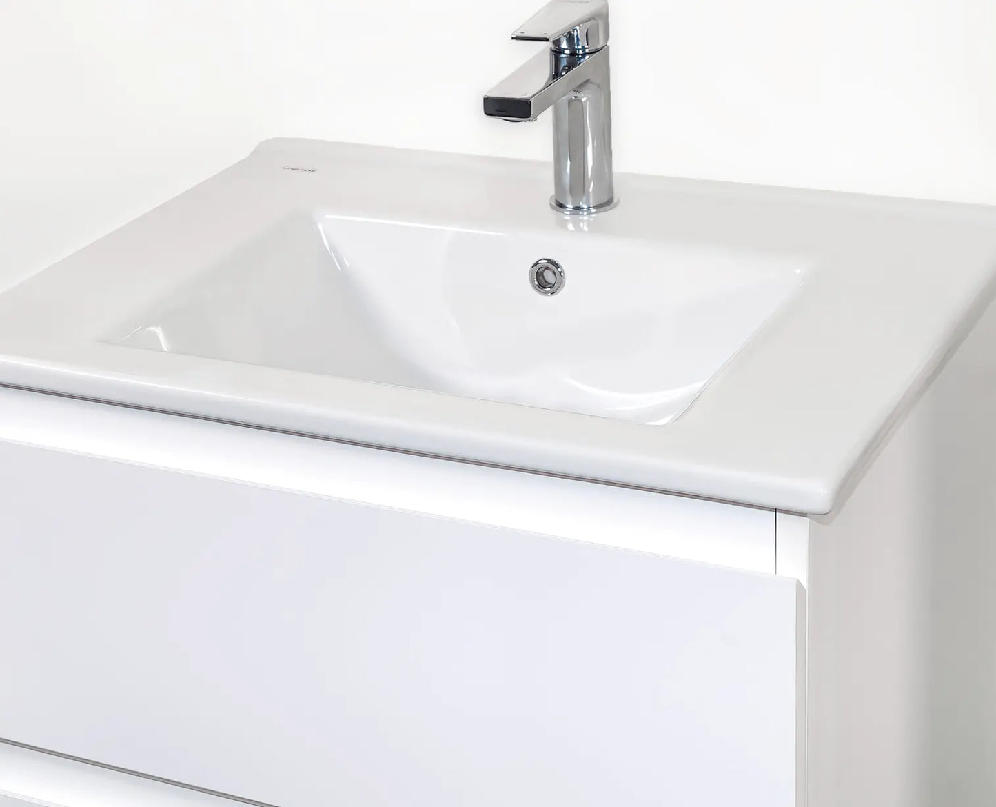 SaniSupreme® Aloni Badmeubel Sally 60cm mat Wit keramische wastafel wit