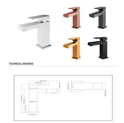 SaniSupreme Aloni Chan wastafelmengkraan square - Geborsteld Koper