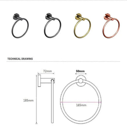 SaniSupreme Aloni Handdoek ring Gunmetal Grijs - 16CM