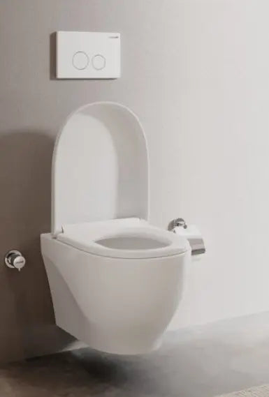 SaniSupreme Aloni Komplete Inbouw WC Set inclusief reservoir soft - close bril en bedieningingspaneel glans wit