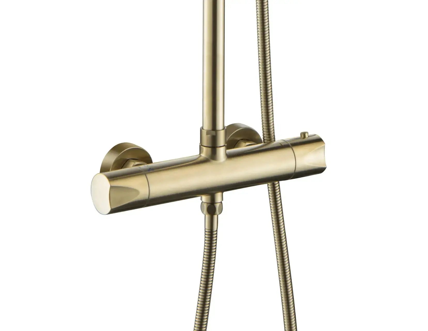 SaniSupreme Aloni Optima Rondo opbouw doucheset Thermostatisch 8 inch regendouche Geborsteld Goud