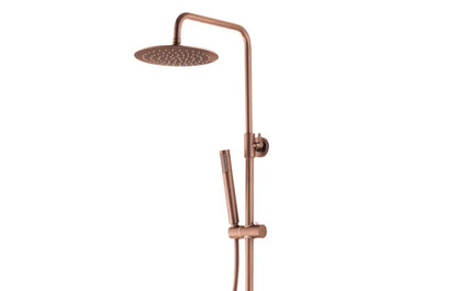 SaniSupreme Aloni Optima Rondo opbouw doucheset Thermostatisch 8 inch regendouche geborsteld koper