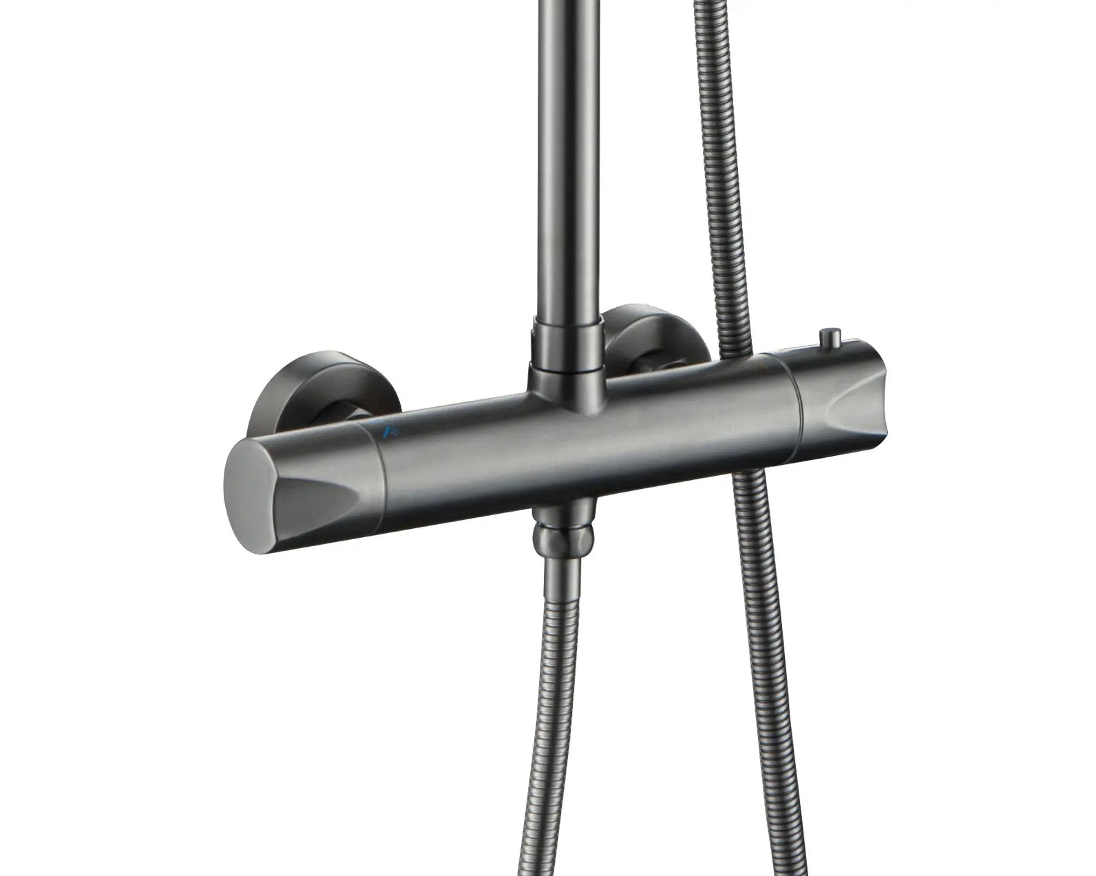 SaniSupreme Aloni Optima Rondo opbouw doucheset Thermostatisch 8 inch regendouche Gun Metal