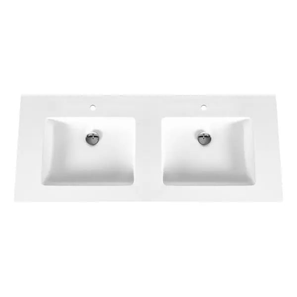SaniSupreme ALONI SOLID SURFACE DUBBELE WASTAFEL (120CM) - WIT